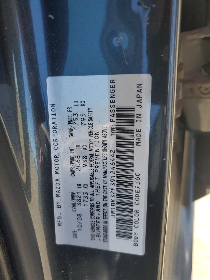 2009 Mazda 3 VIN JM1BK32F391246442 Copart auction photo, minor dent/scratches damage thumbnail 12