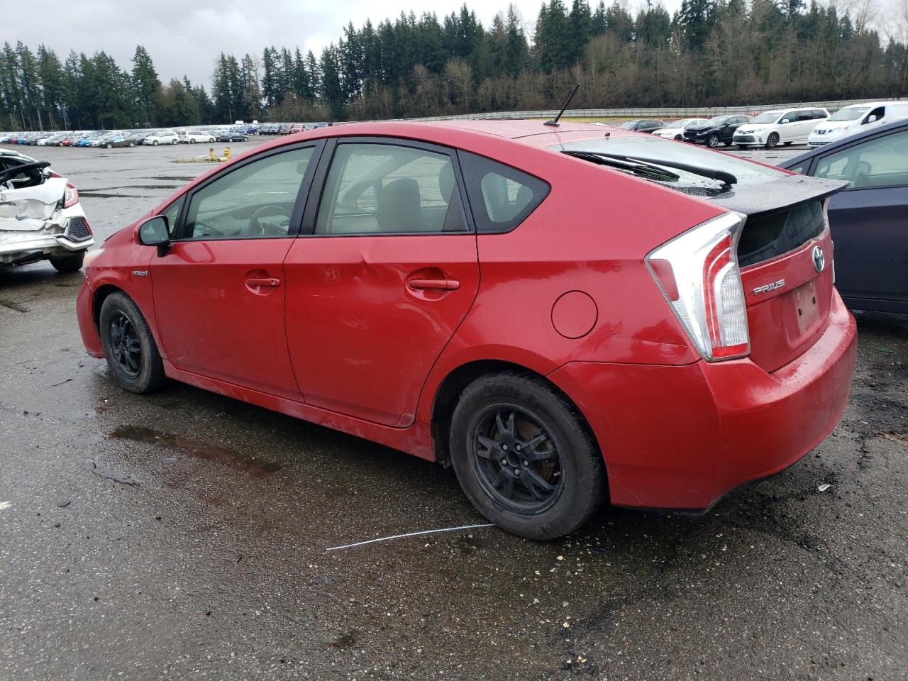 2014 Toyota Prius VIN JTDKN3DU7E0367011 Copart auction photo, front end / side damage thumbnail 2