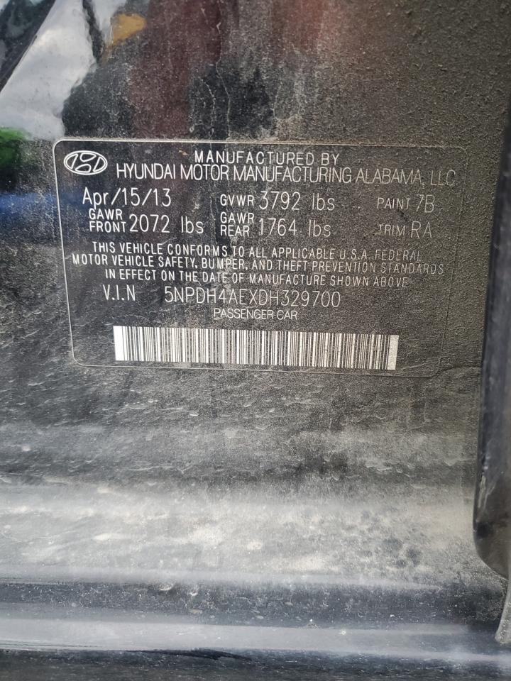 2013 Hyundai Elantra VIN 5NPDH4AEXDH329700 Copart auction photo, minor dent/scratches damage thumbnail 12