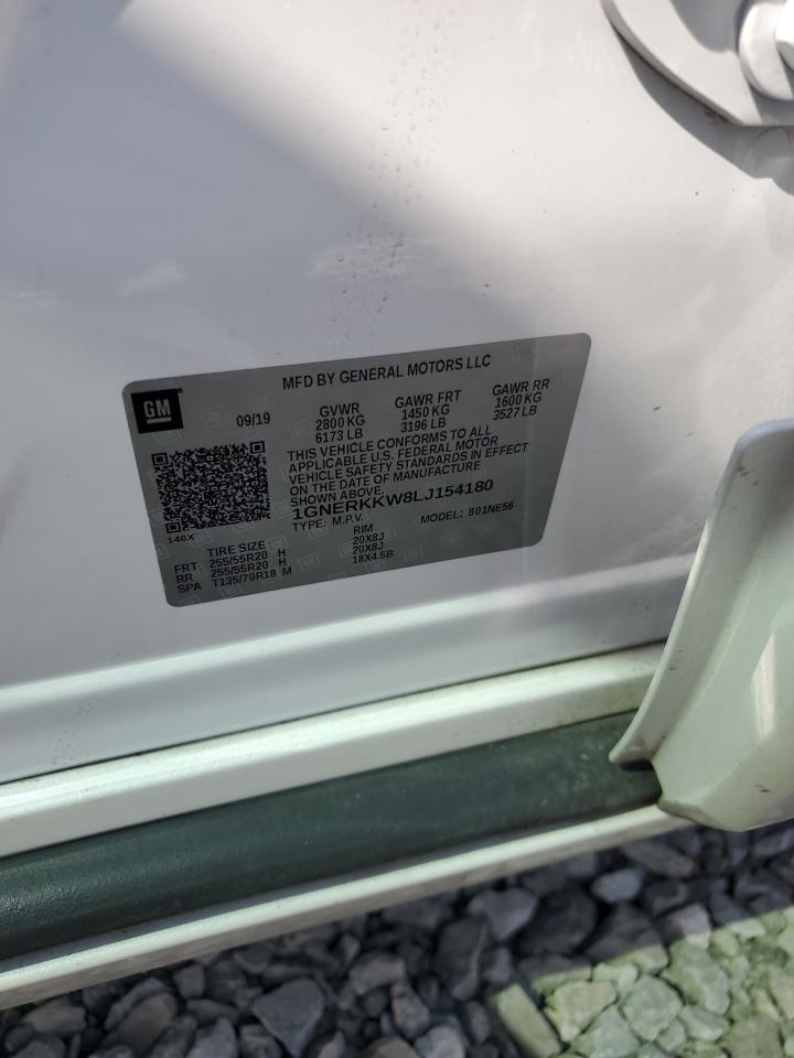 2020 Chevrolet Traverse VIN 1GNERKKW8LJ154180 Copart auction photo, rear end damage thumbnail 13