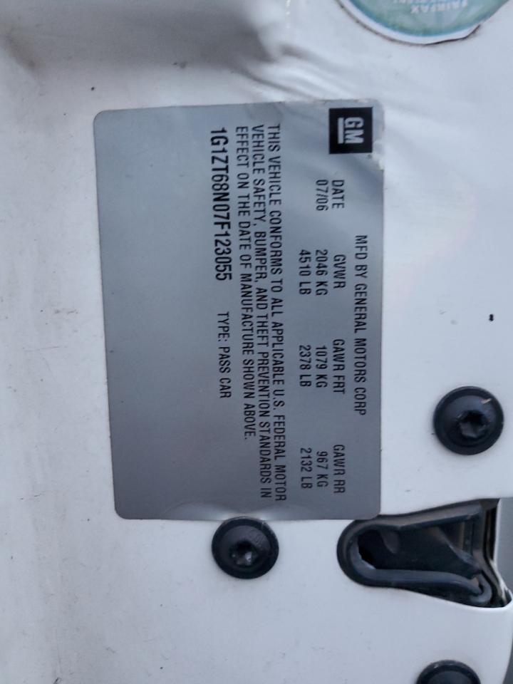 2007 Chevrolet Malibu VIN 1G1ZT68N07F123055 Copart auction photo, front end damage thumbnail 12