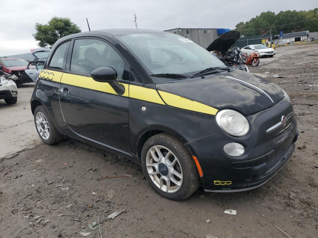 2015 Fiat 500 VIN 3C3CFFAR3FT607733 Copart auction photo, front end damage thumbnail 4