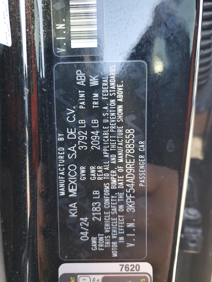 2024 KIA Forte VIN 3KPF54AD9RE788558 Copart auction photo, rear end / side damage thumbnail 12