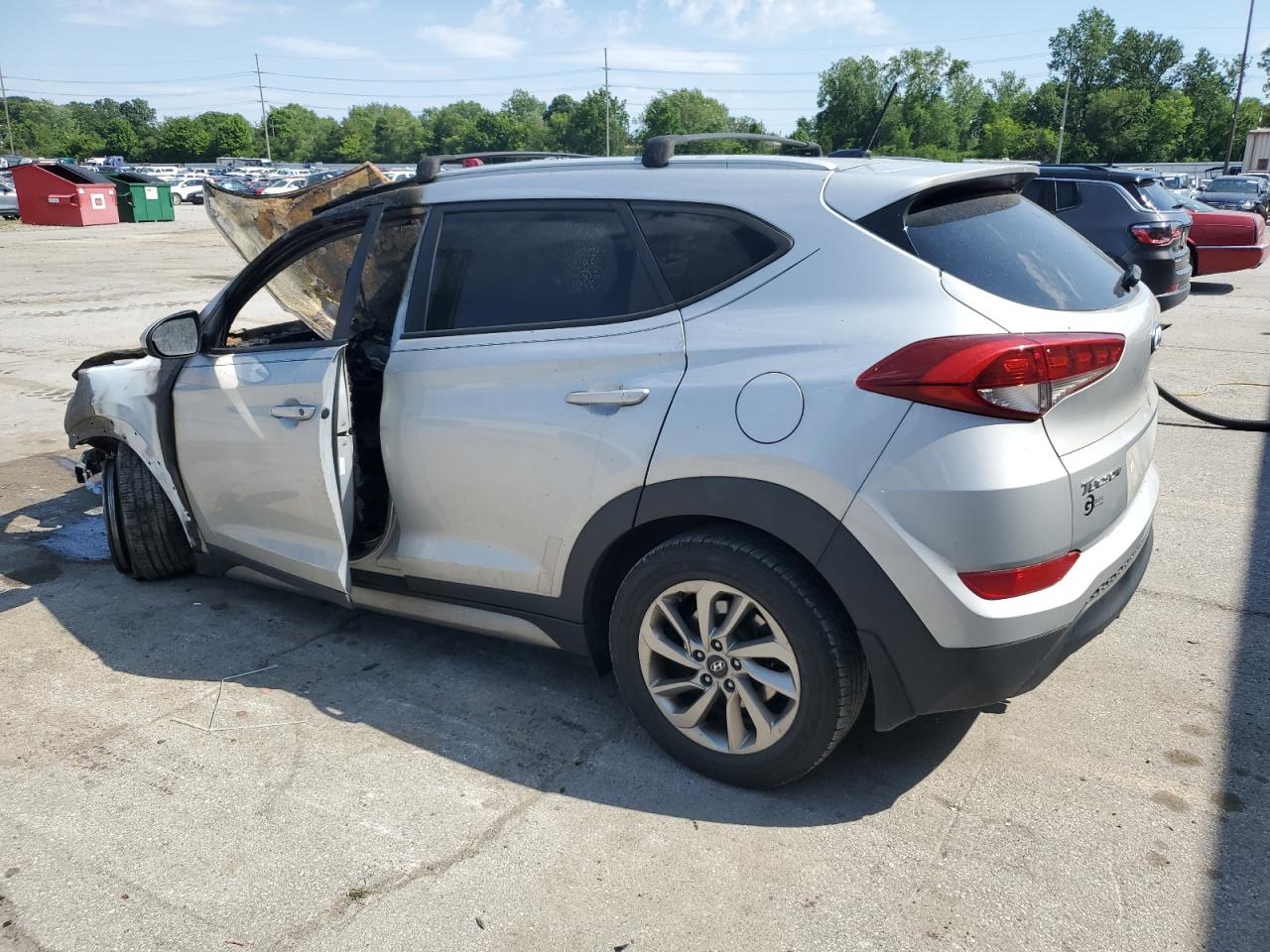 2017 Hyundai Tucson VIN KM8J3CA47HU291823 Copart auction photo, burn damage thumbnail 2