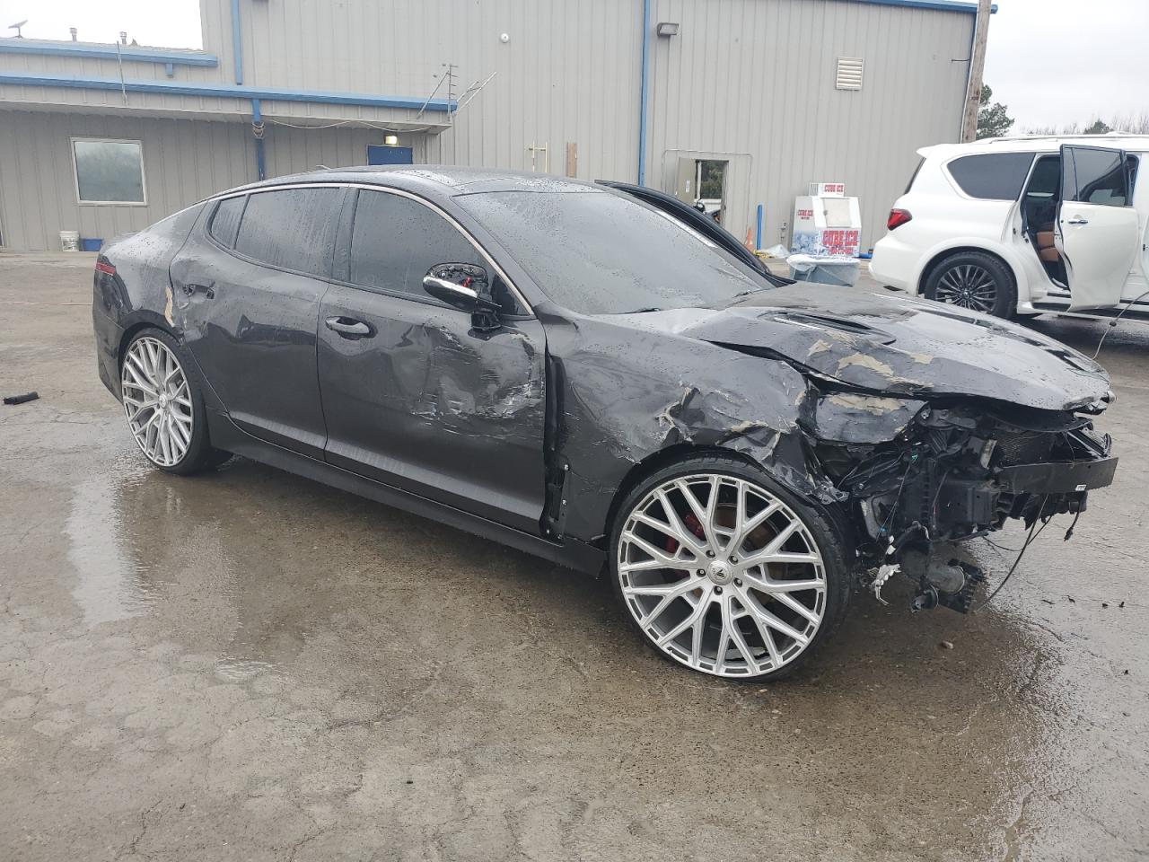 2021 KIA Stinger VIN KNAE15LA0M6088861 Copart auction photo, front end / side damage thumbnail 4