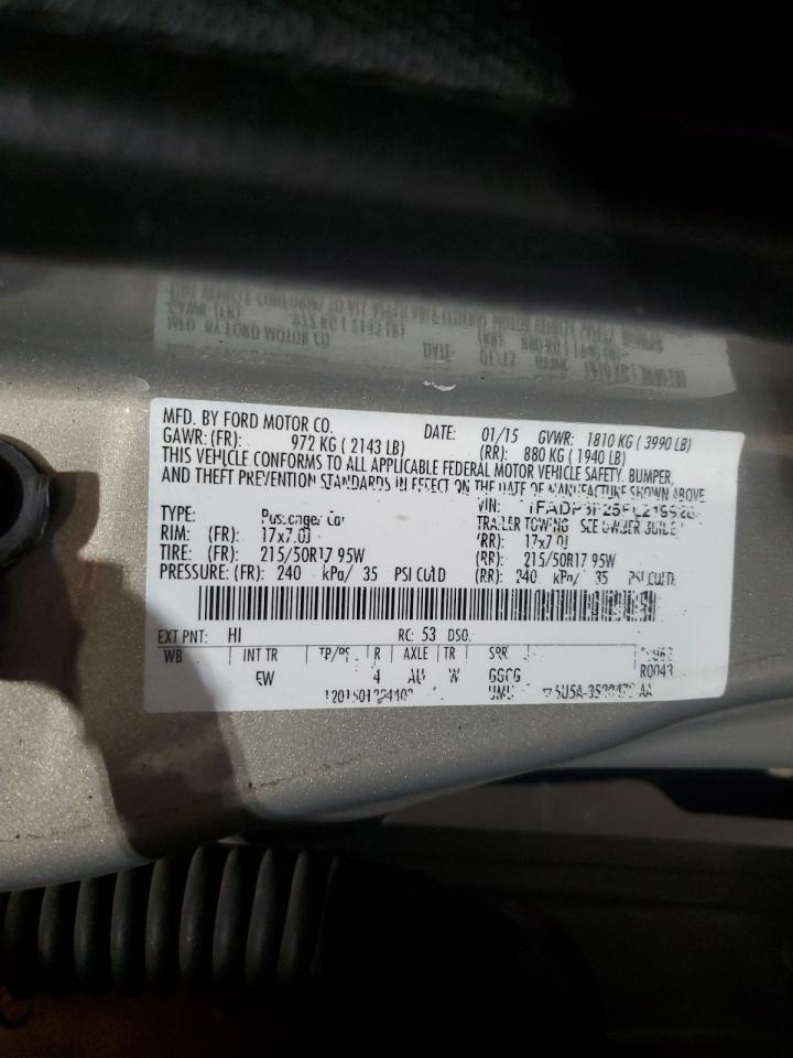 2015 Ford Focus VIN 1FADP3F25FL219928 Copart auction photo, mechanical damage thumbnail 12