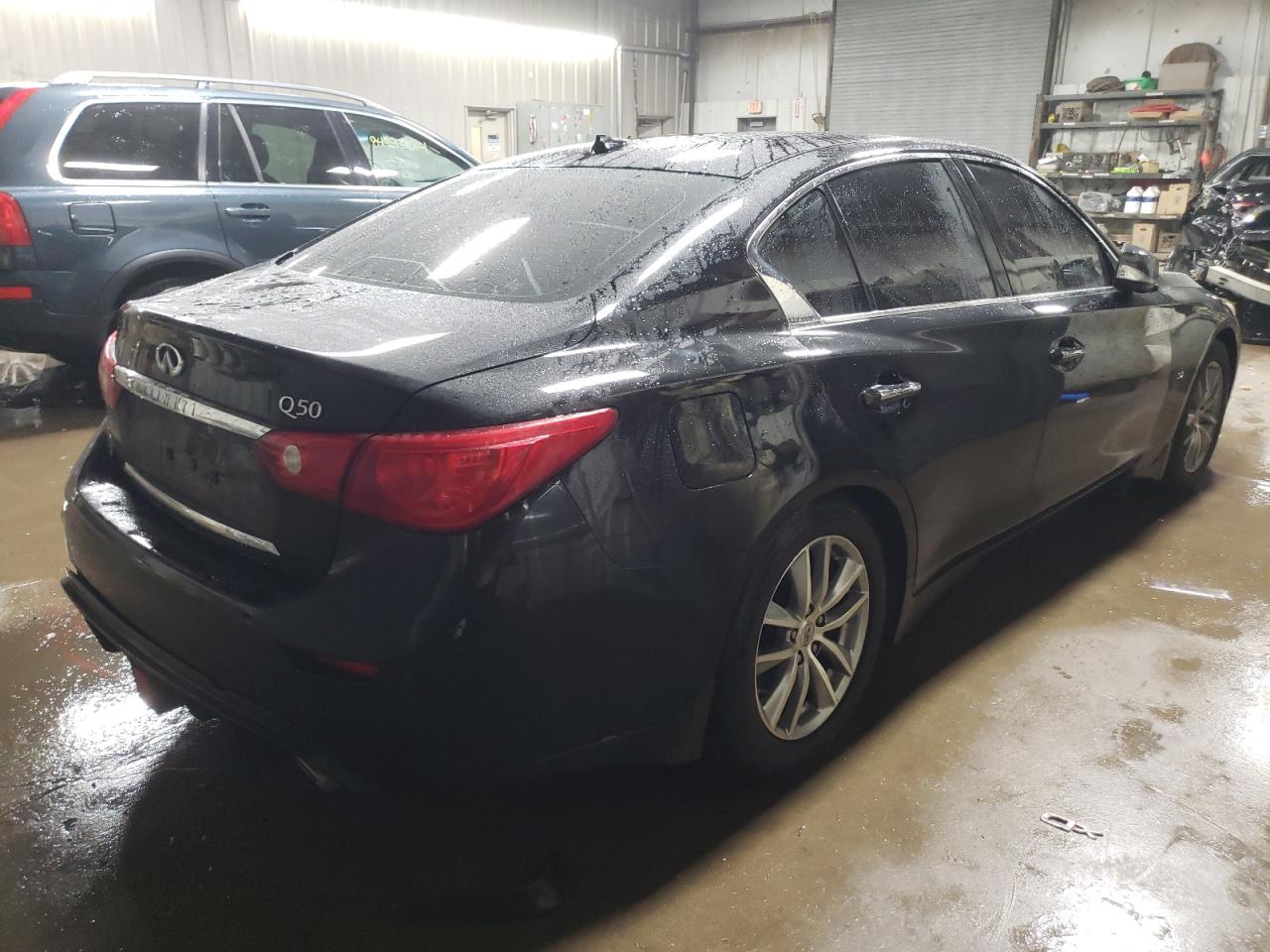 2014 Infiniti Q50 VIN JN1BV7AP0EM691323 Copart auction photo, rear end / side damage thumbnail 3