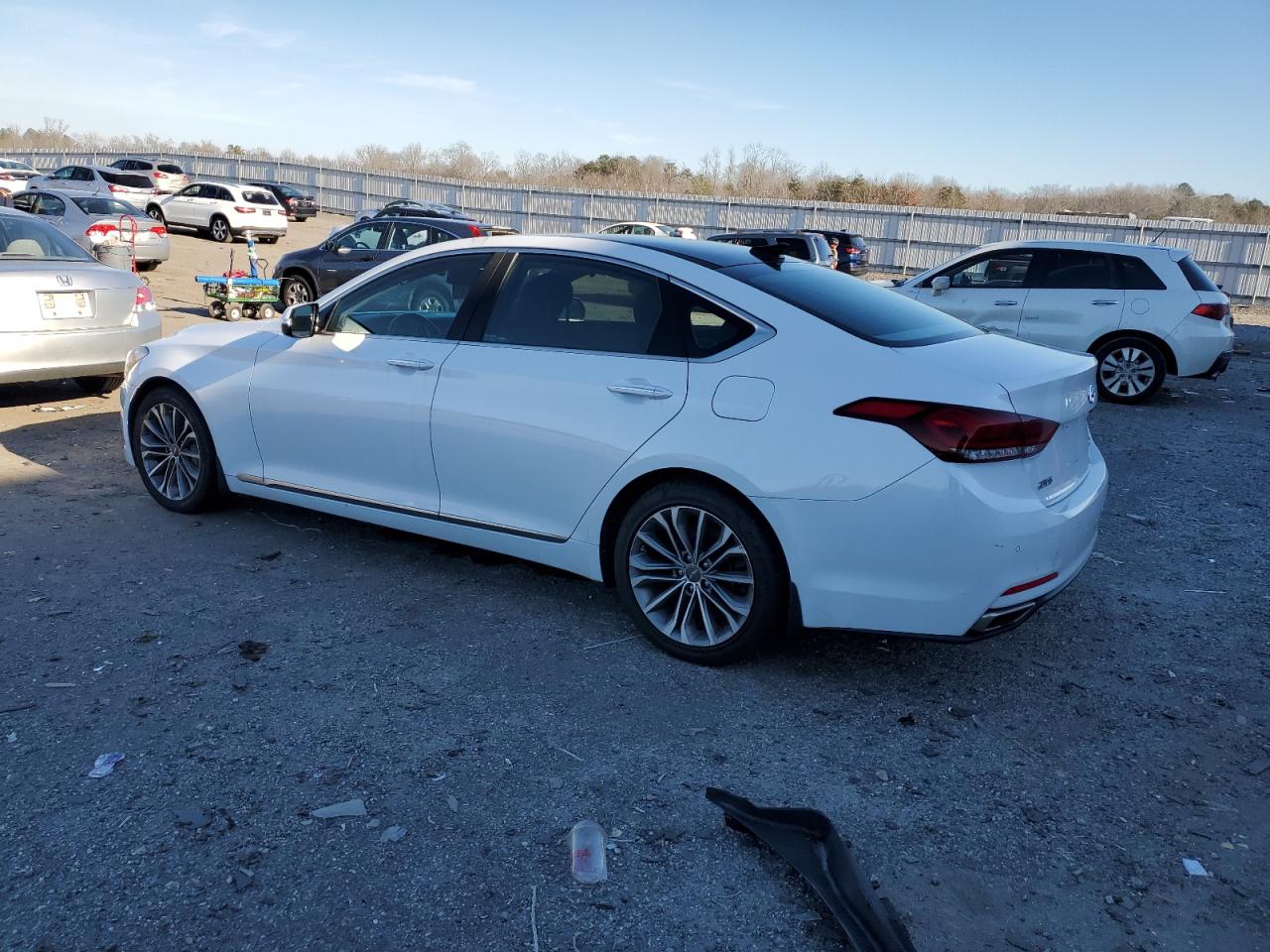 2016 Hyundai Genesis VIN KMHGN4JEXGU115916 Copart auction photo, burn - engine / minor dent/scratches damage thumbnail 2