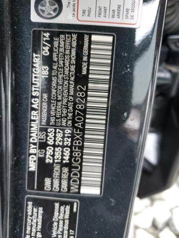2015 Mercedes-Benz S-klasse VIN WDDUG8FBXFA078282 Copart auction photo, water/flood damage thumbnail 12
