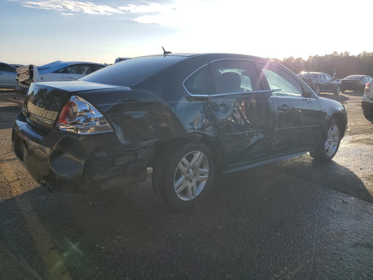 2014 Chevrolet Impala VIN 2G1WB5E38E1111937 Copart auction photo, side / rear end damage thumbnail 3