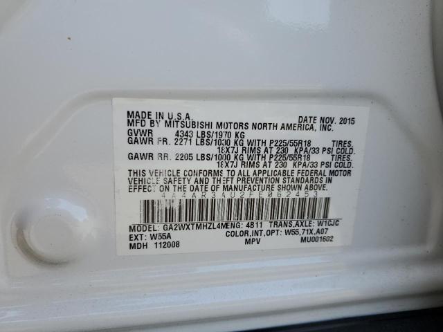 2015 Mitsubishi Outlander VIN 4A4AR3AU2FE062453 Copart auction photo, minor dent/scratches damage thumbnail 13
