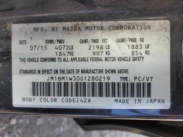 2016 Mazda 3 VIN JM1BM1W30G1280219 Copart auction photo, front end / rear end damage thumbnail 13