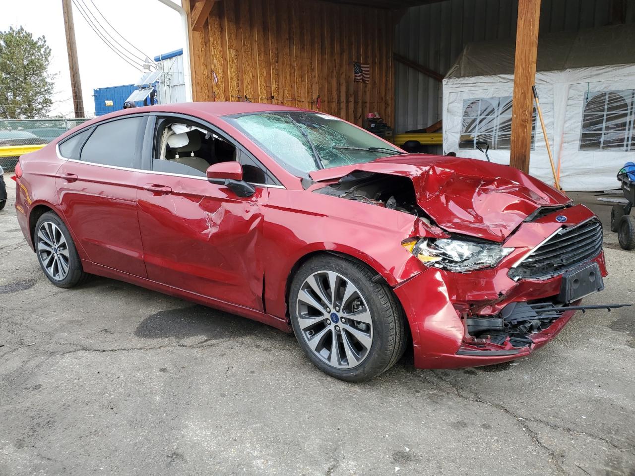 2019 Ford Fusion VIN 3FA6P0T96KR268673 Copart auction photo, front end / side damage thumbnail 4