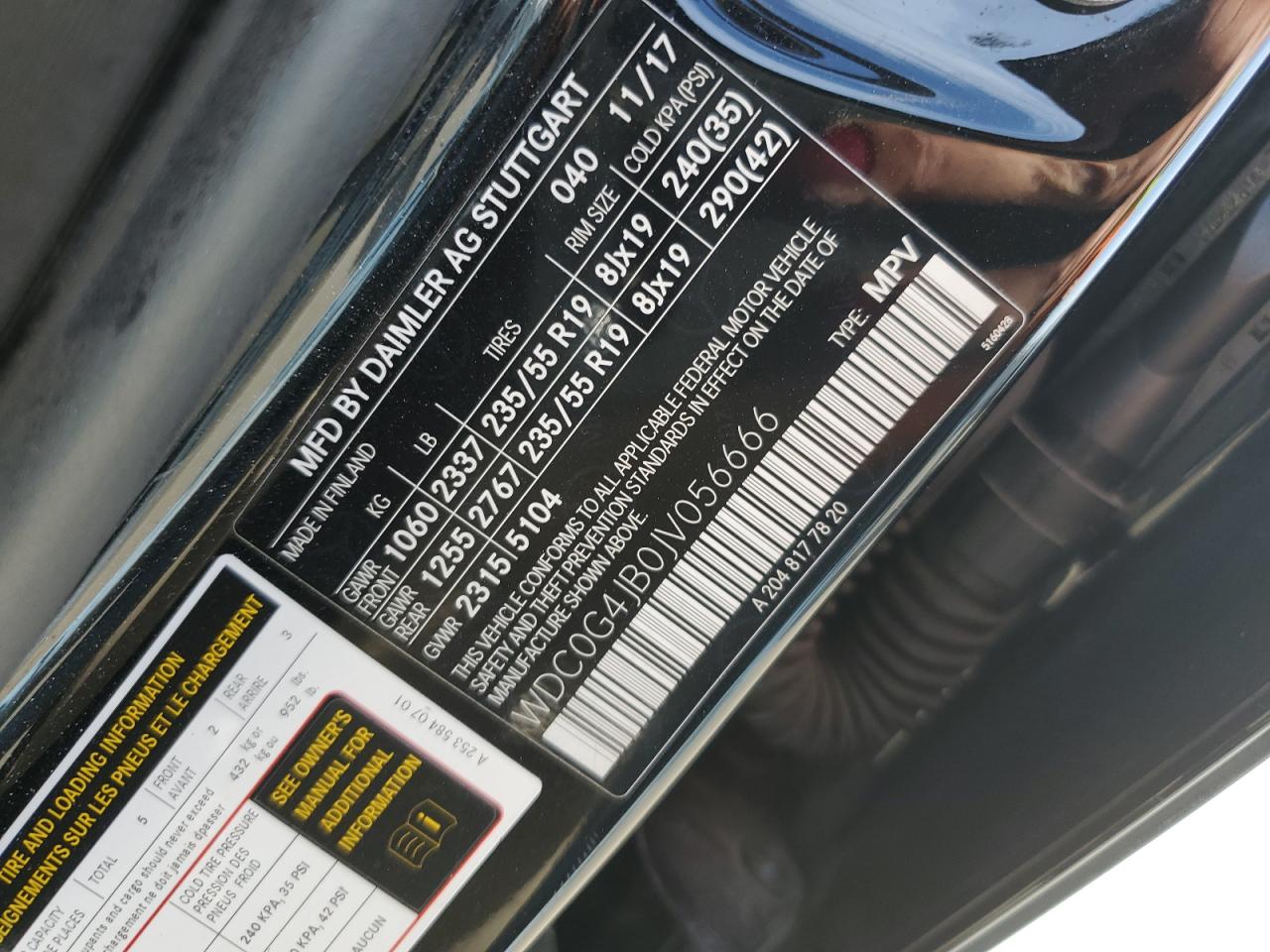 2018 Mercedes-Benz GLC VIN WDC0G4JB0JV056666 Copart auction photo, rear end damage thumbnail 14
