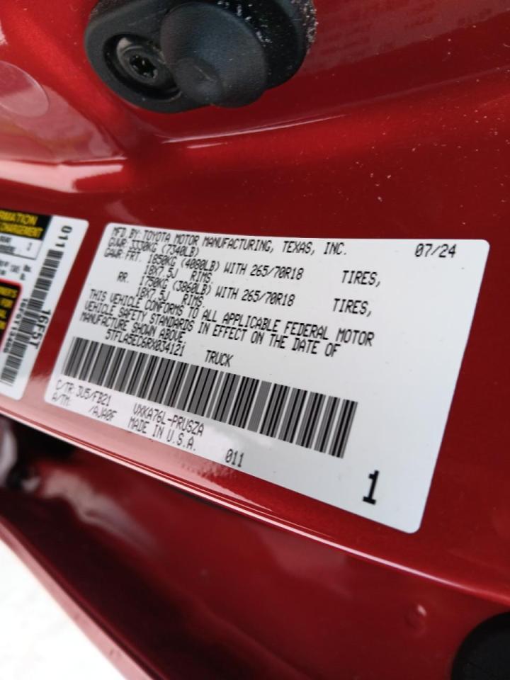 2024 Toyota Tundra VIN 5TFLA5EC6RX034121 Copart auction photo, rear end damage thumbnail 12
