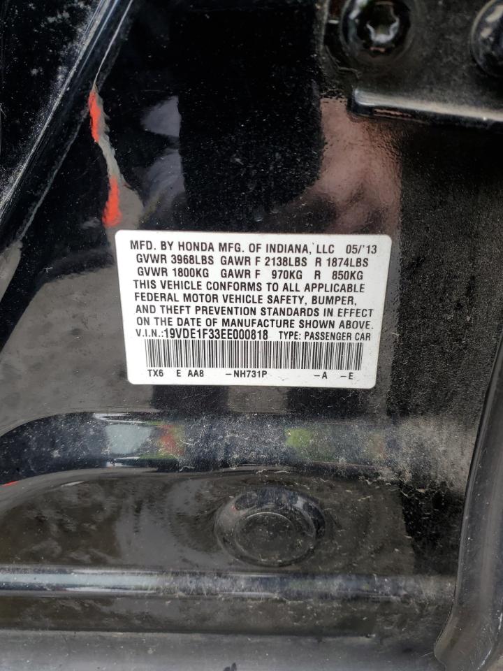 2014 Acura ILX VIN 19VDE1F33EE000818 Copart auction photo, front end damage thumbnail 13