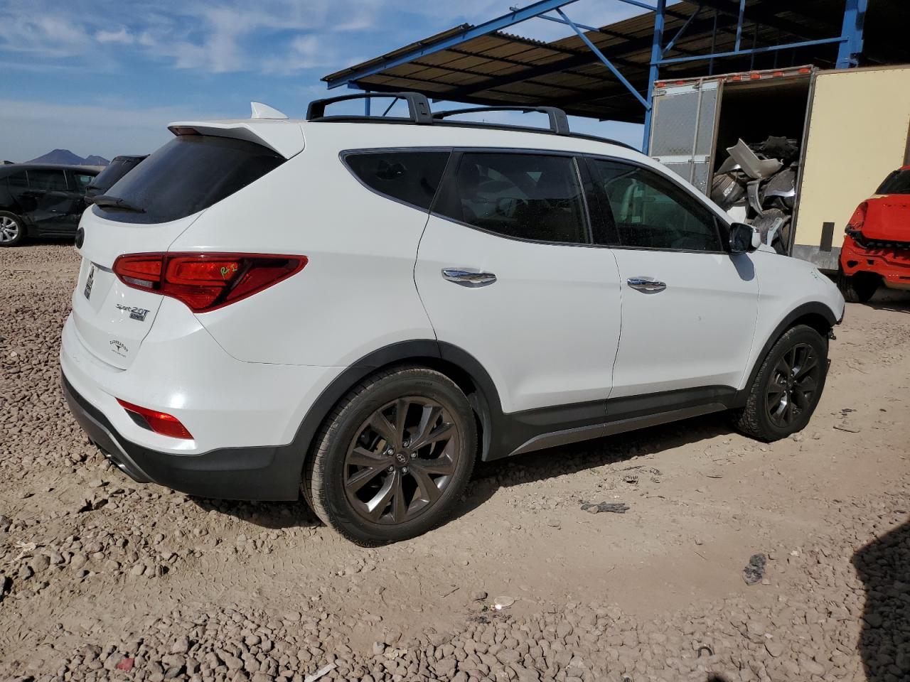 2017 Hyundai Santa Fe VIN 5XYZW4LA1HG415738 Copart auction photo, front end / side damage thumbnail 3