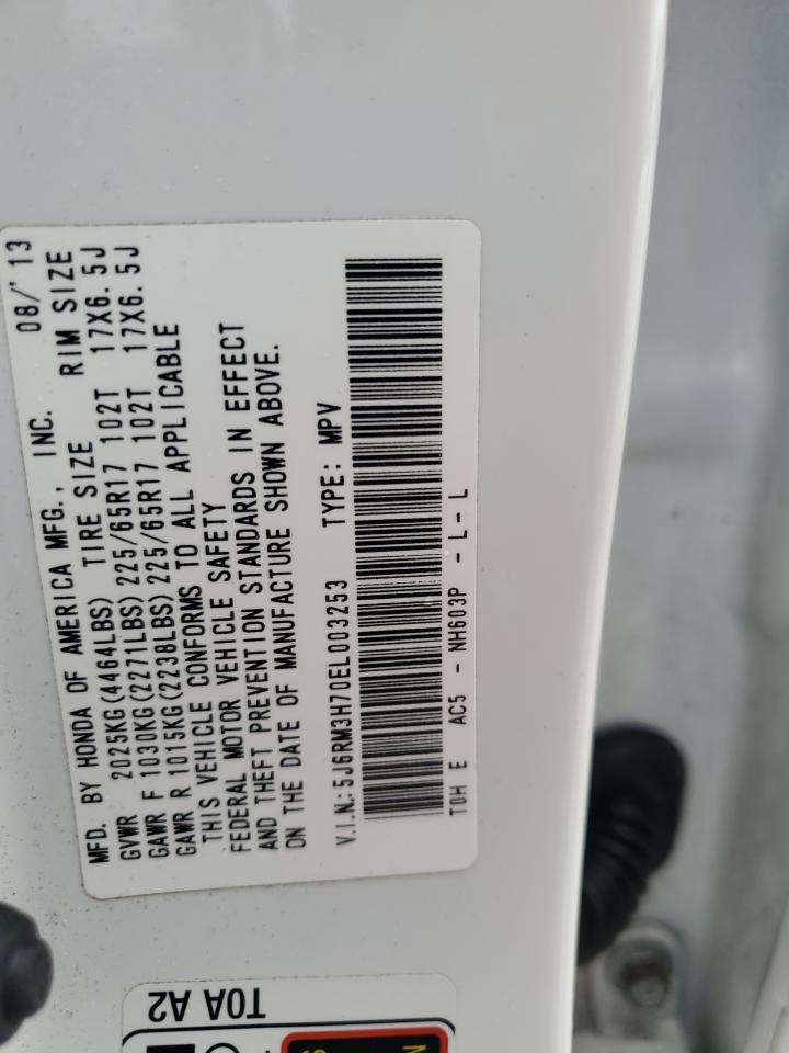 2014 Honda CR-V VIN 5J6RM3H70EL003253 Copart auction photo, water/flood damage thumbnail 14