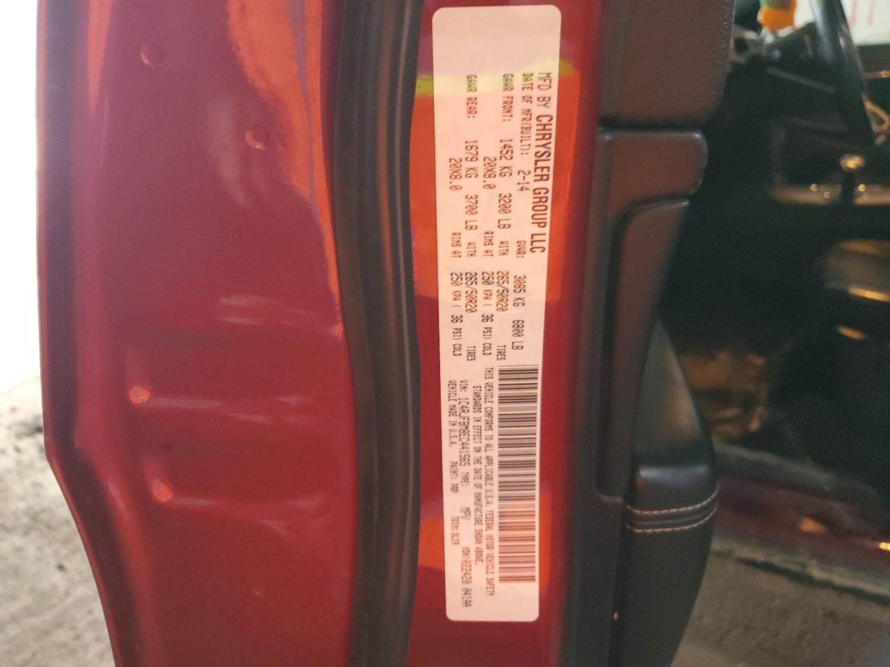 2014 Jeep Grand Cherokee VIN 1C4RJFBM8EC441565 Copart auction photo, front end / side damage thumbnail 12