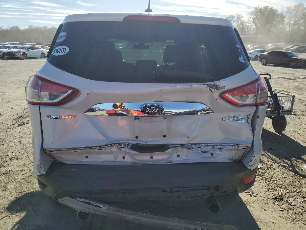 2013 Ford Escape VIN 1FMCU0HX3DUB02860 Copart auction photo, rear end / side damage thumbnail 6