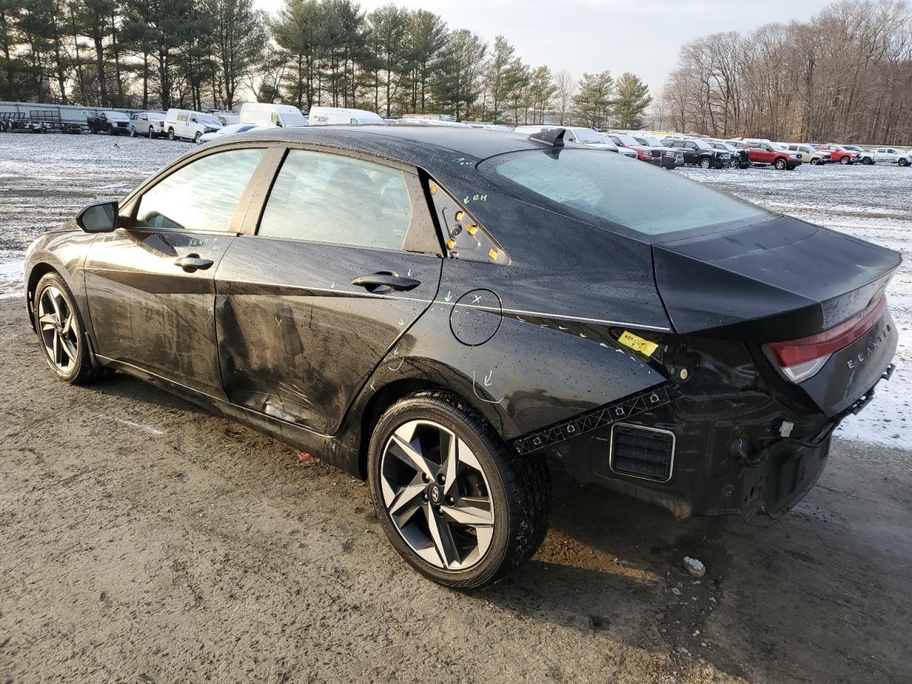 2023 Hyundai Elantra VIN KMHLS4AG0PU450885 Copart auction photo, side / rear end damage thumbnail 2