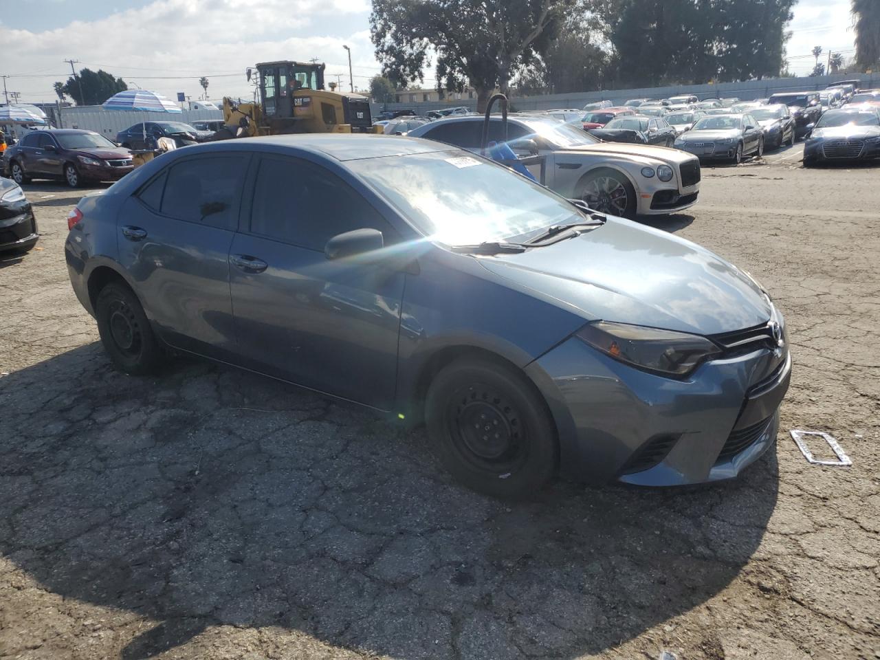 2014 Toyota Corolla VIN 5YFBPRHE1EP070225 Copart auction photo, side / front end damage thumbnail 4