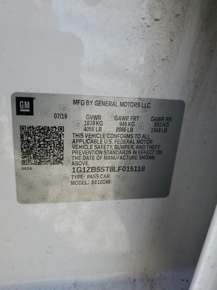 2020 Chevrolet Malibu VIN 1G1ZB5ST8LF015118 Copart auction photo, front end damage thumbnail 12