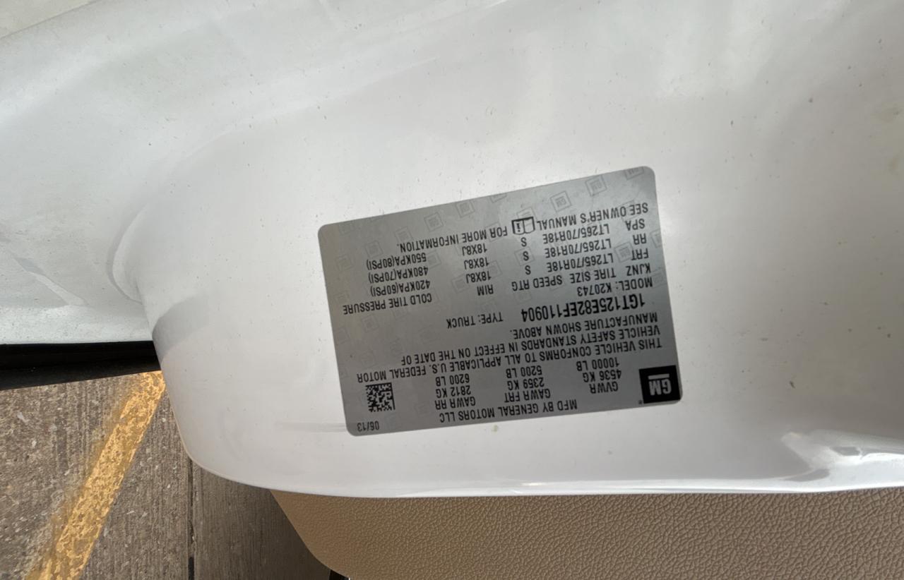 2014 GMC Sierra VIN 1GT125E82EF110904 Copart auction photo, minor dent/scratches / normal wear damage thumbnail 10
