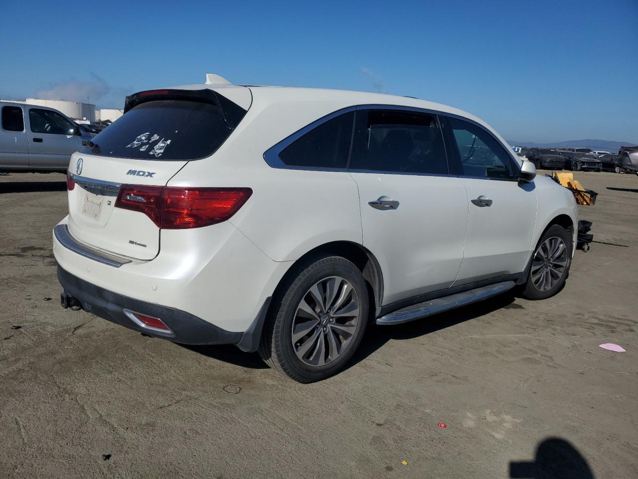2015 Acura MDX VIN 5FRYD4H66FB011911 Copart auction photo, side / front end damage thumbnail 3