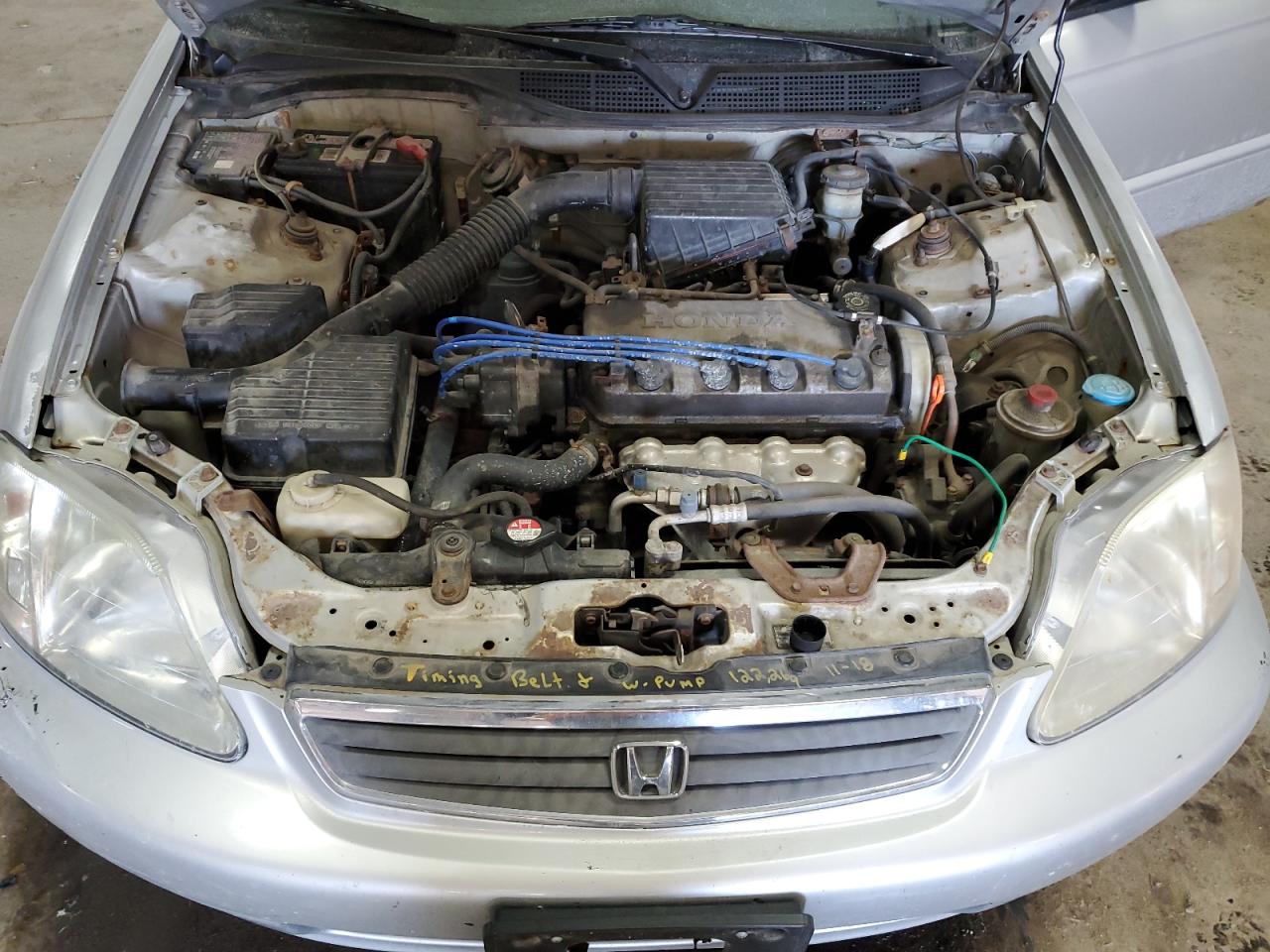 2000 Honda Civic VIN 2HGEJ6610YH552001 Copart auction photo, hail / front end damage thumbnail 11