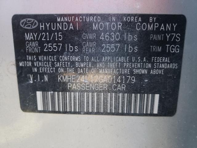 2016 Hyundai Sonata VIN KMHE24L17GA014179 Copart auction photo, rear end / minor dent/scratches damage thumbnail 10