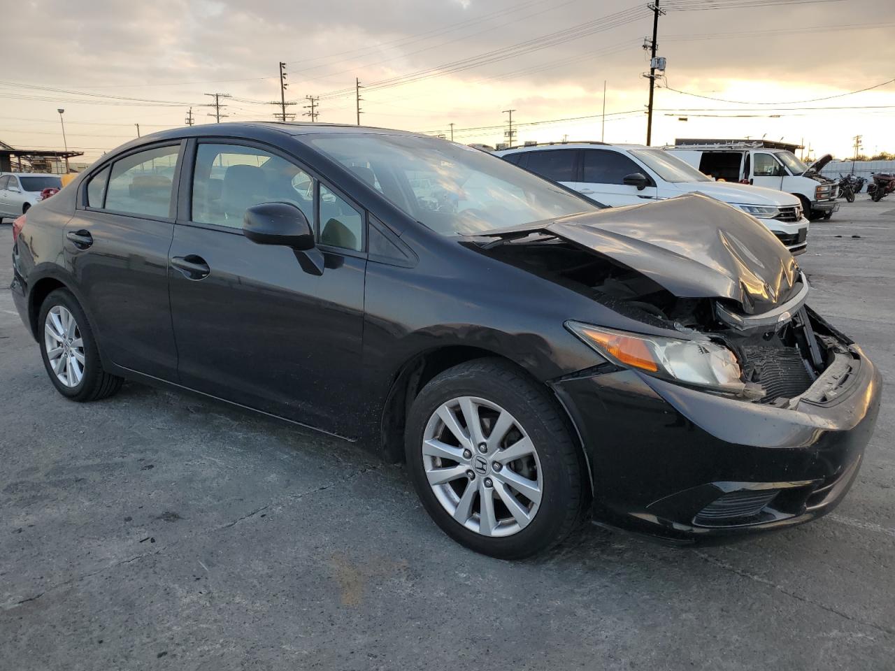 2012 Honda Civic VIN 19XFB2F89CE368590 Copart auction photo, front end damage thumbnail 4