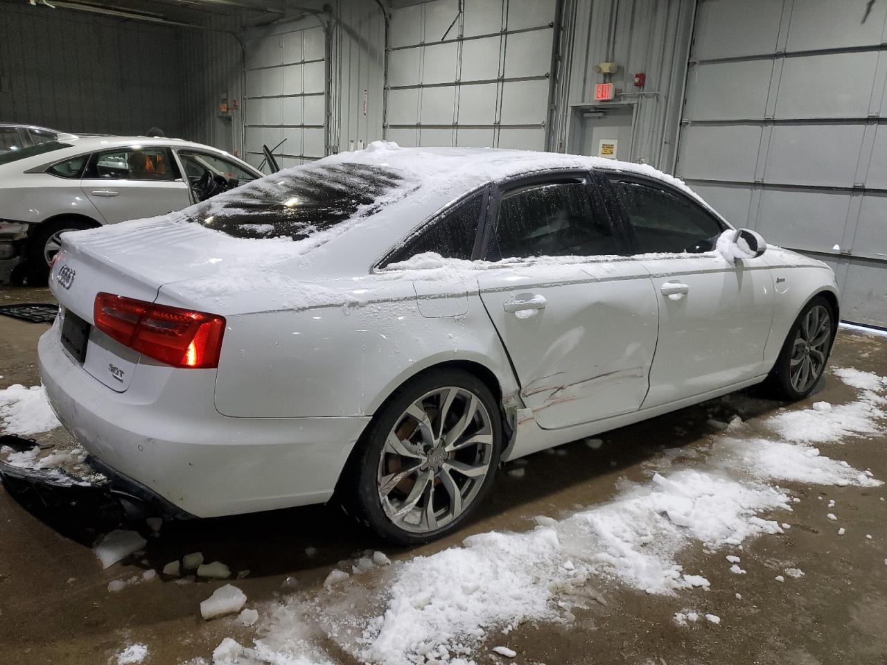 2014 Audi A6 VIN WAUFGAFC2EN058003 Copart auction photo, side / rear end damage thumbnail 3
