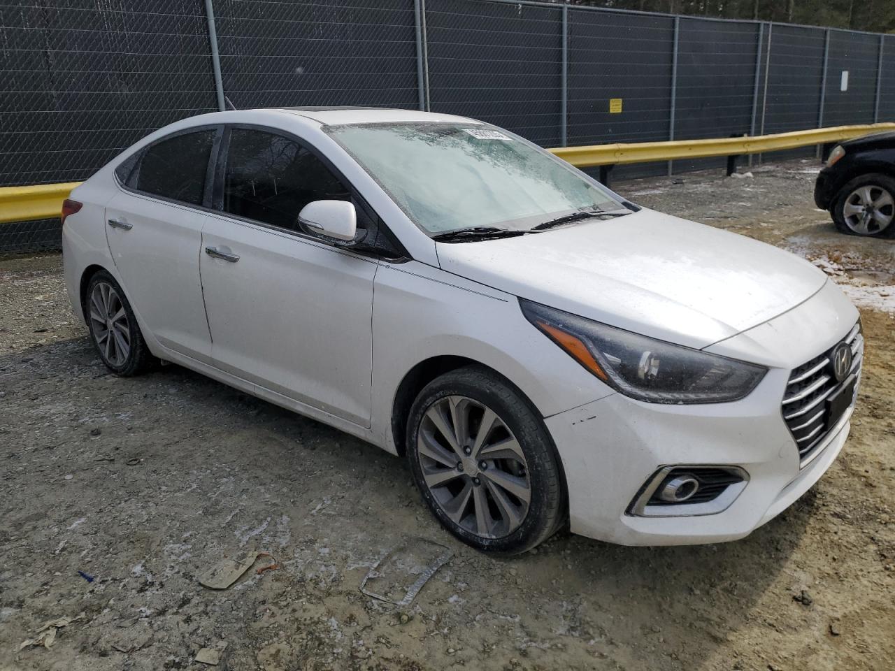 2019 Hyundai Accent VIN 3KPC34A34KE039091 Copart auction photo, front end / side damage thumbnail 4