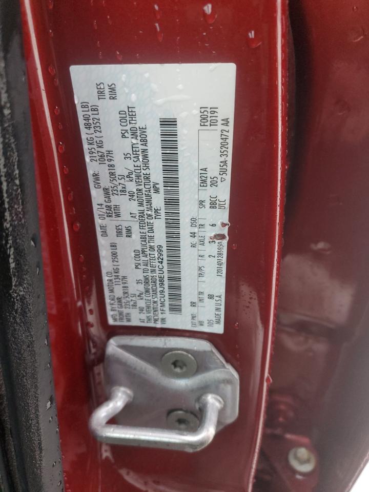 2014 Ford Escape VIN 1FMCU9J98EUC42999 Copart auction photo, front end damage thumbnail 13