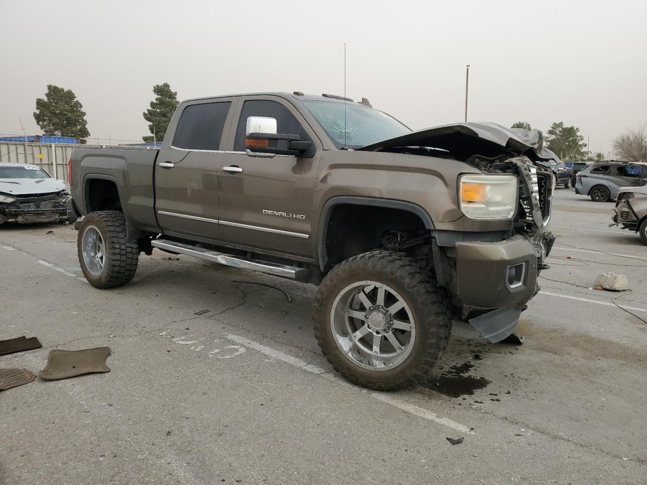 2015 GMC Sierra VIN 1GT120E86FF625876 Copart auction photo, front end damage thumbnail 4