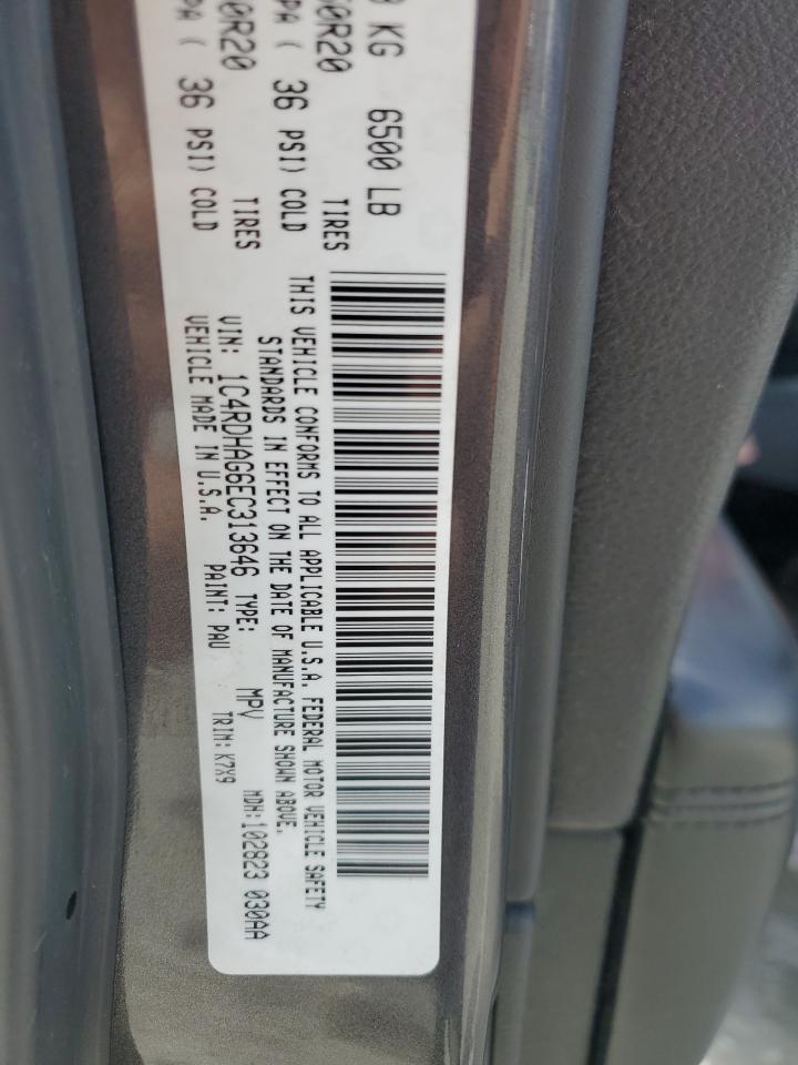 2014 Dodge Durango VIN 1C4RDHAG6EC313646 Copart auction photo, front end damage thumbnail 13