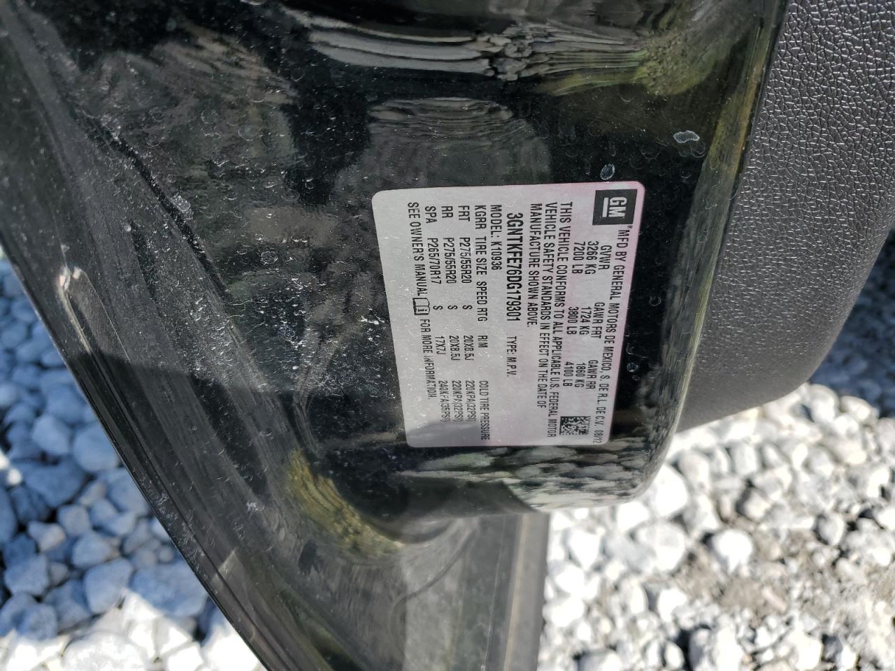 2013 Chevrolet Avalanche VIN 3GNTKFE76DG179301 Copart auction photo, front end / side damage thumbnail 14