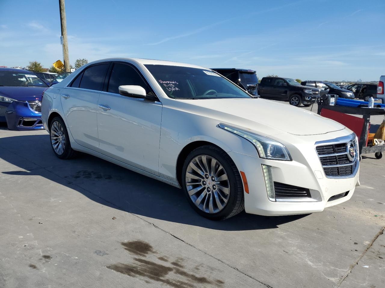 2014 Cadillac CTS VIN 1G6AX5S30E0179445 Copart auction photo, front end / side damage thumbnail 4