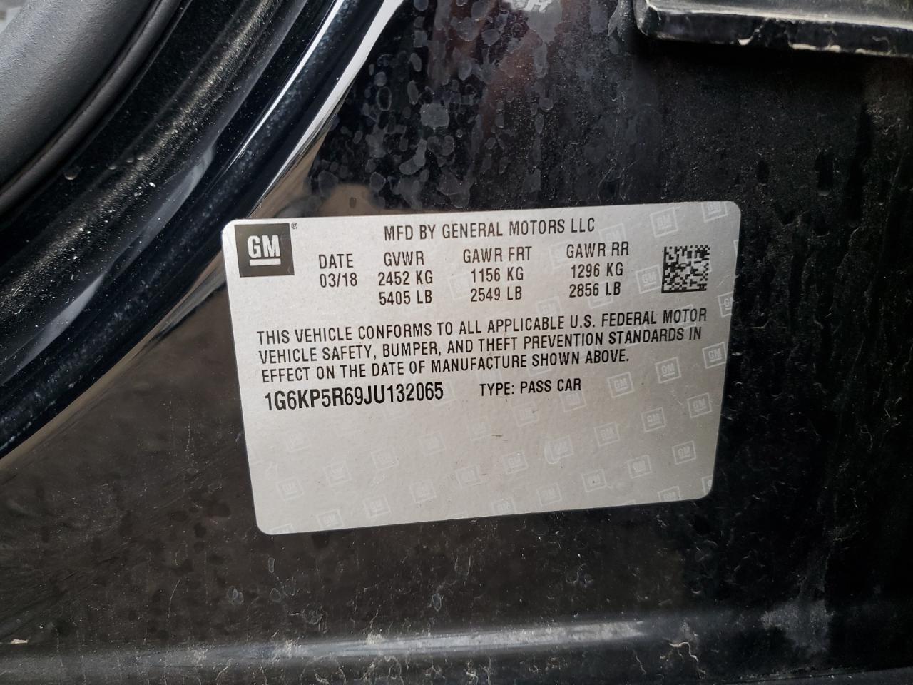 2018 Cadillac CT6 VIN 1G6KP5R69JU132065 Copart auction photo, side damage thumbnail 12