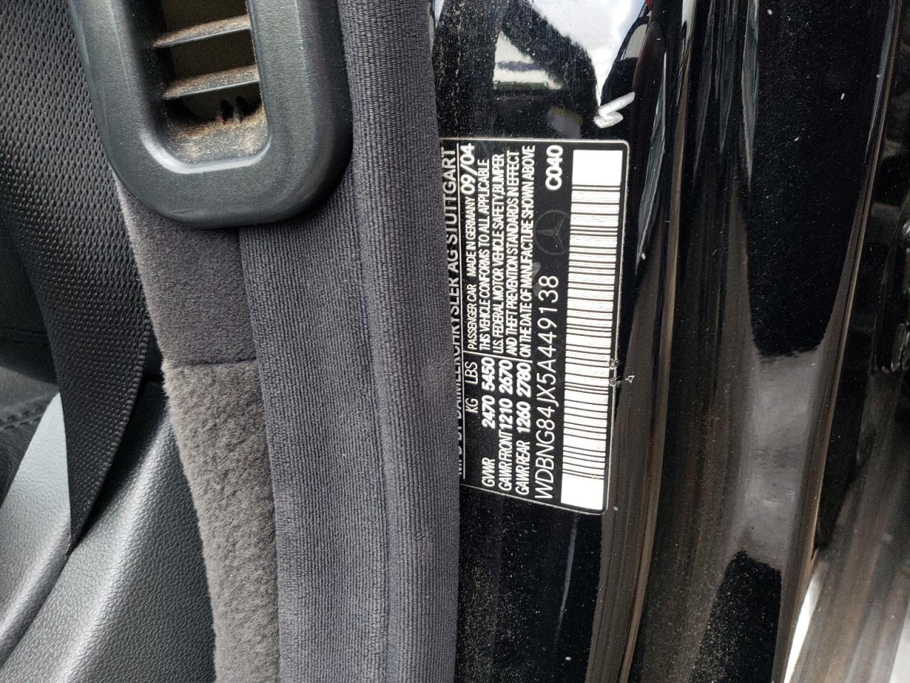 2005 Mercedes-Benz S-klasse VIN WDBNG84JX5A449138 Copart auction photo, front end / side damage thumbnail 12