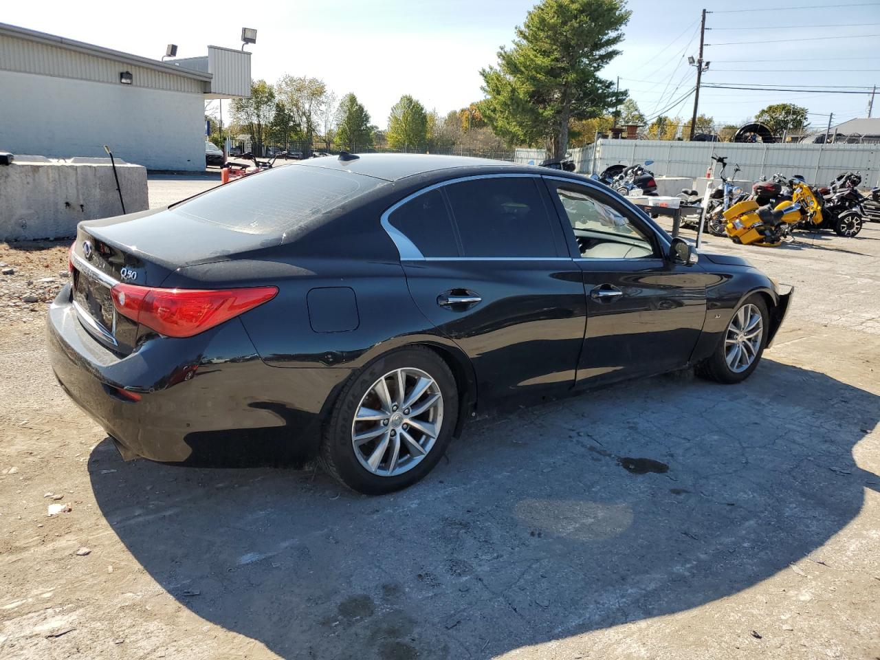 2014 Infiniti Q50 VIN JN1BV7AR2EM681491 Copart auction photo, undercarriage / front end damage thumbnail 3