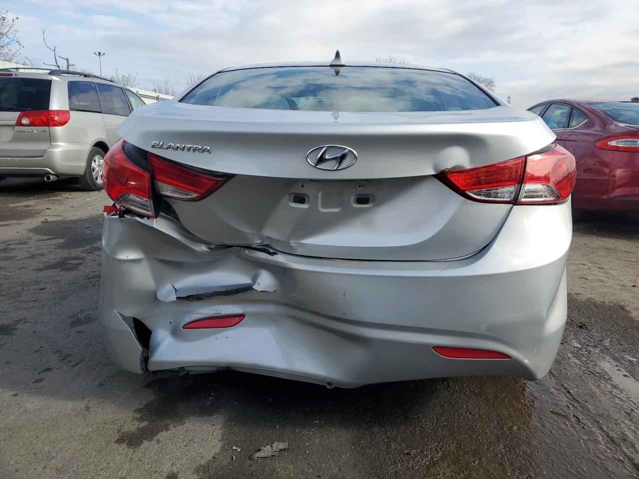 2013 Hyundai Elantra VIN 5NPDH4AE6DH411357 Copart auction photo, rear end damage thumbnail 6