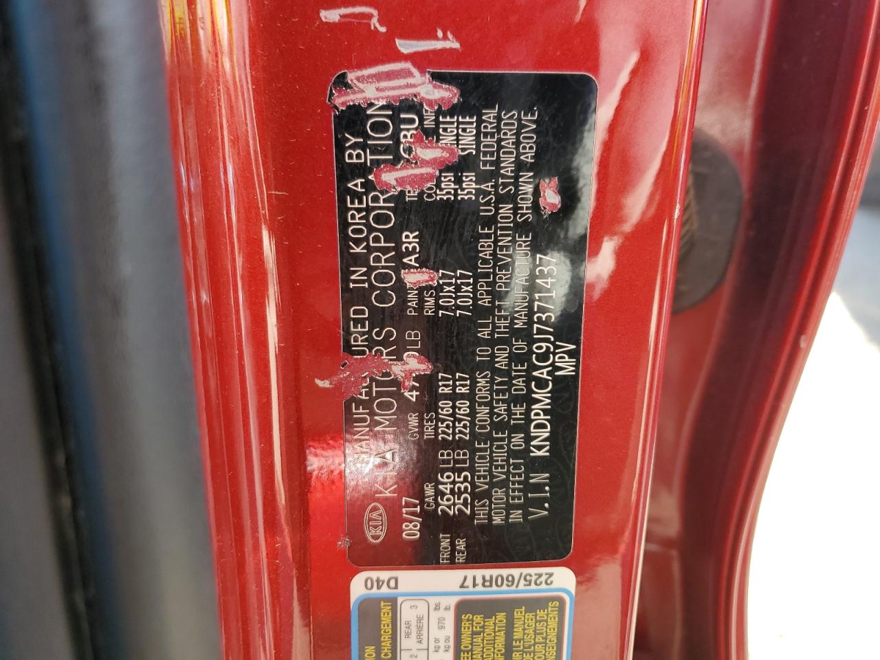 2018 KIA Sportage VIN KNDPMCAC9J7371437 Copart auction photo, vandalism / all over damage thumbnail 12