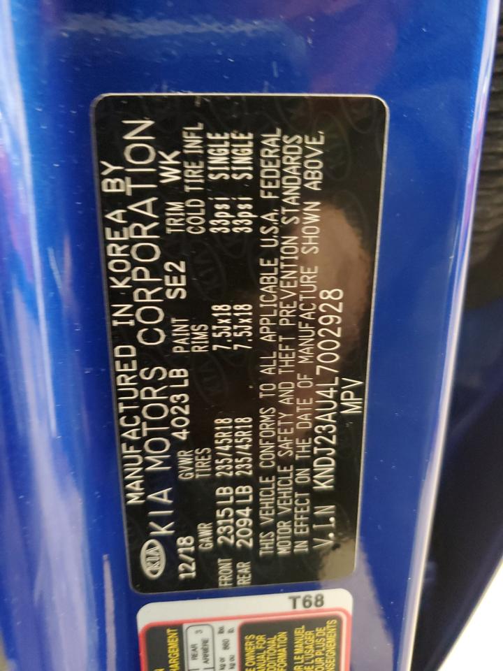 2020 KIA Soul VIN KNDJ23AU4L7002928 Copart auction photo, front end damage thumbnail 14