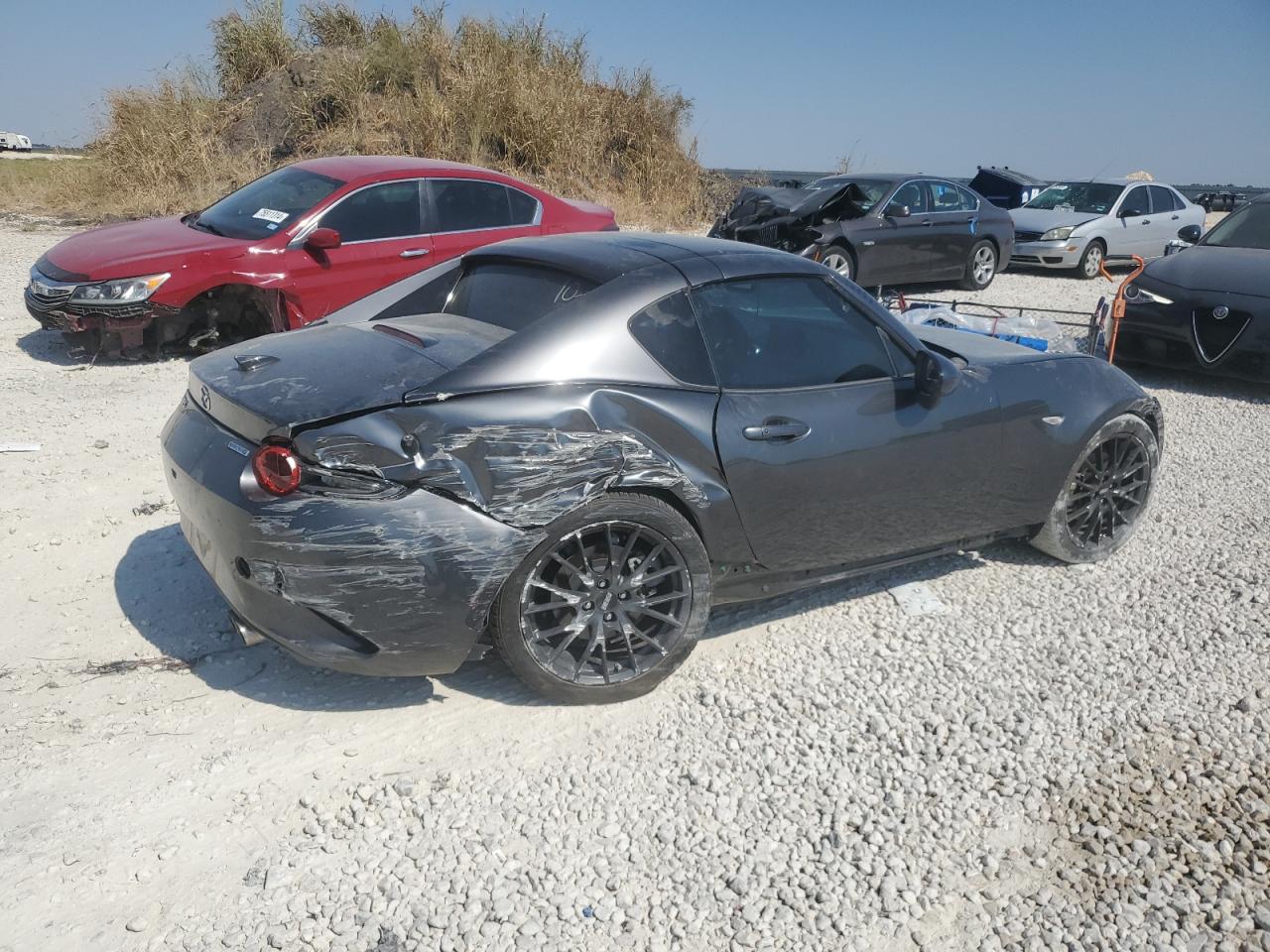2023 Mazda MX-5 VIN JM1NDAM70P0550719 Copart auction photo, side damage thumbnail 3