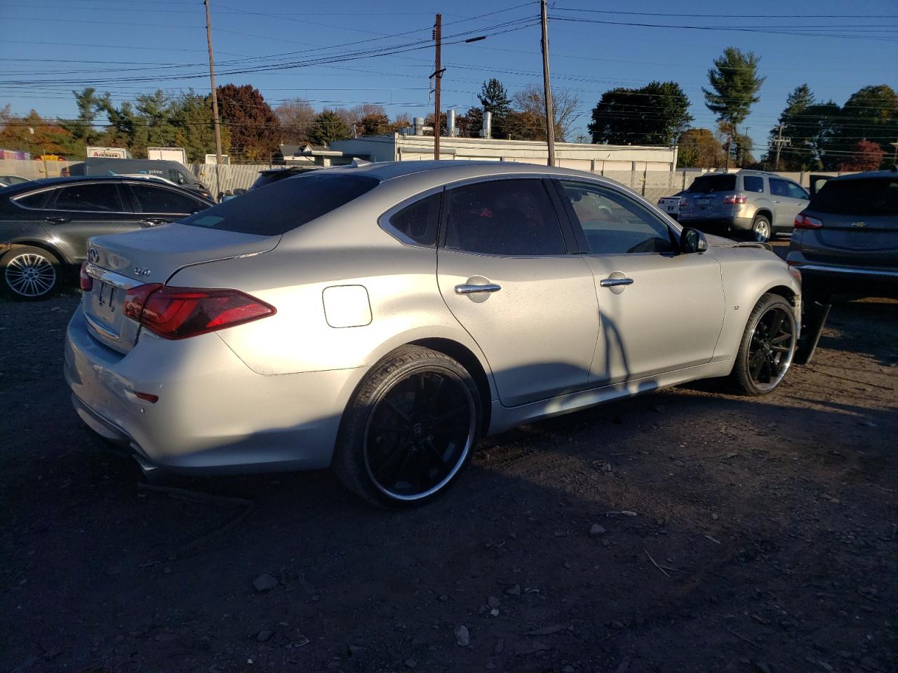 2015 Infiniti Q70 VIN JN1BY1AR0FM562537 Copart auction photo, front end / side damage thumbnail 3