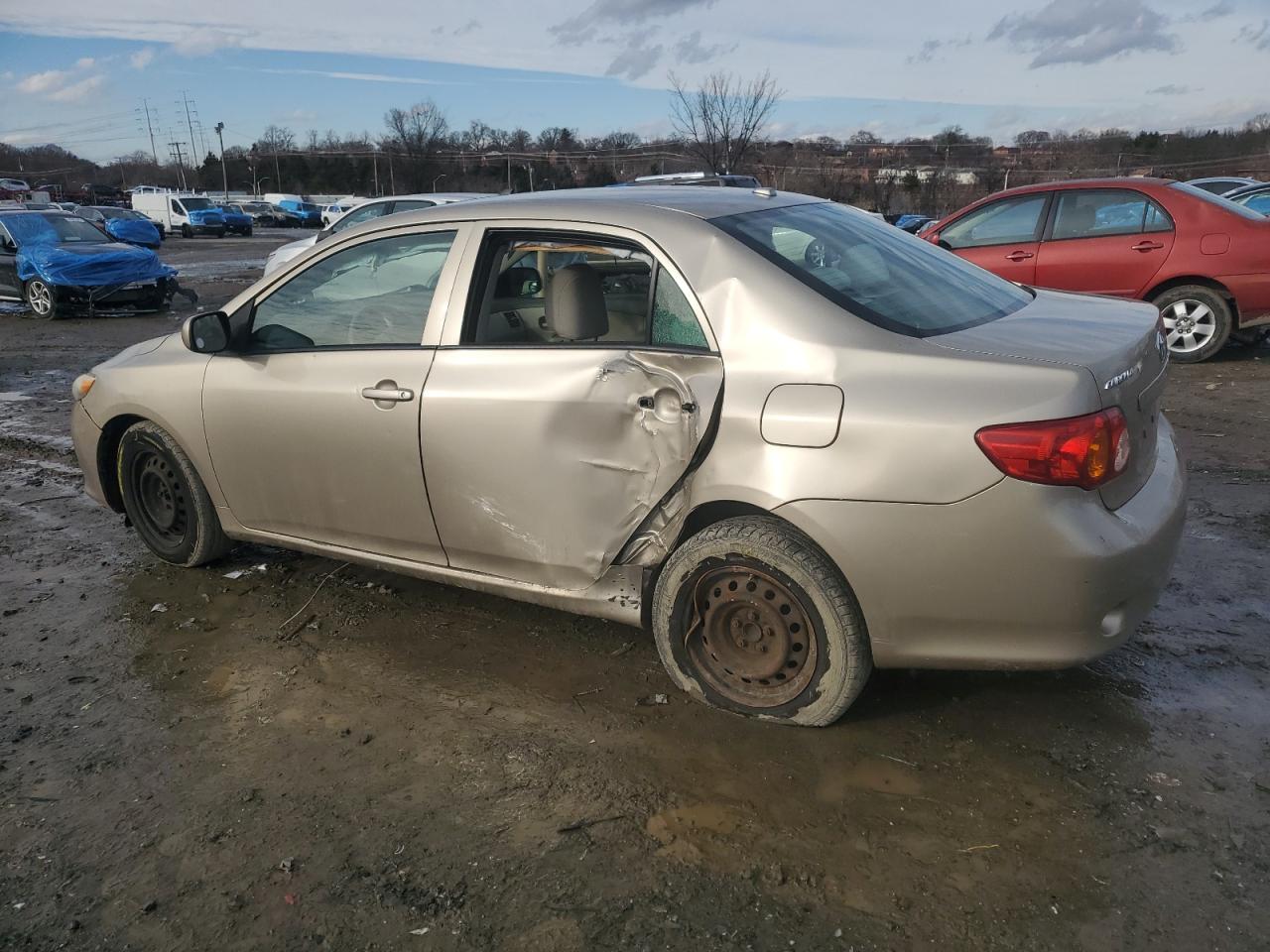 2009 Toyota Corolla VIN 1NXBU40E39Z148581 Copart auction photo, side / front end damage thumbnail 2