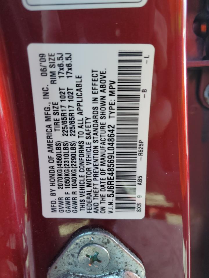 2009 Honda CR-V VIN 5J6RE48569L048642 Copart auction photo, side / front end damage thumbnail 13