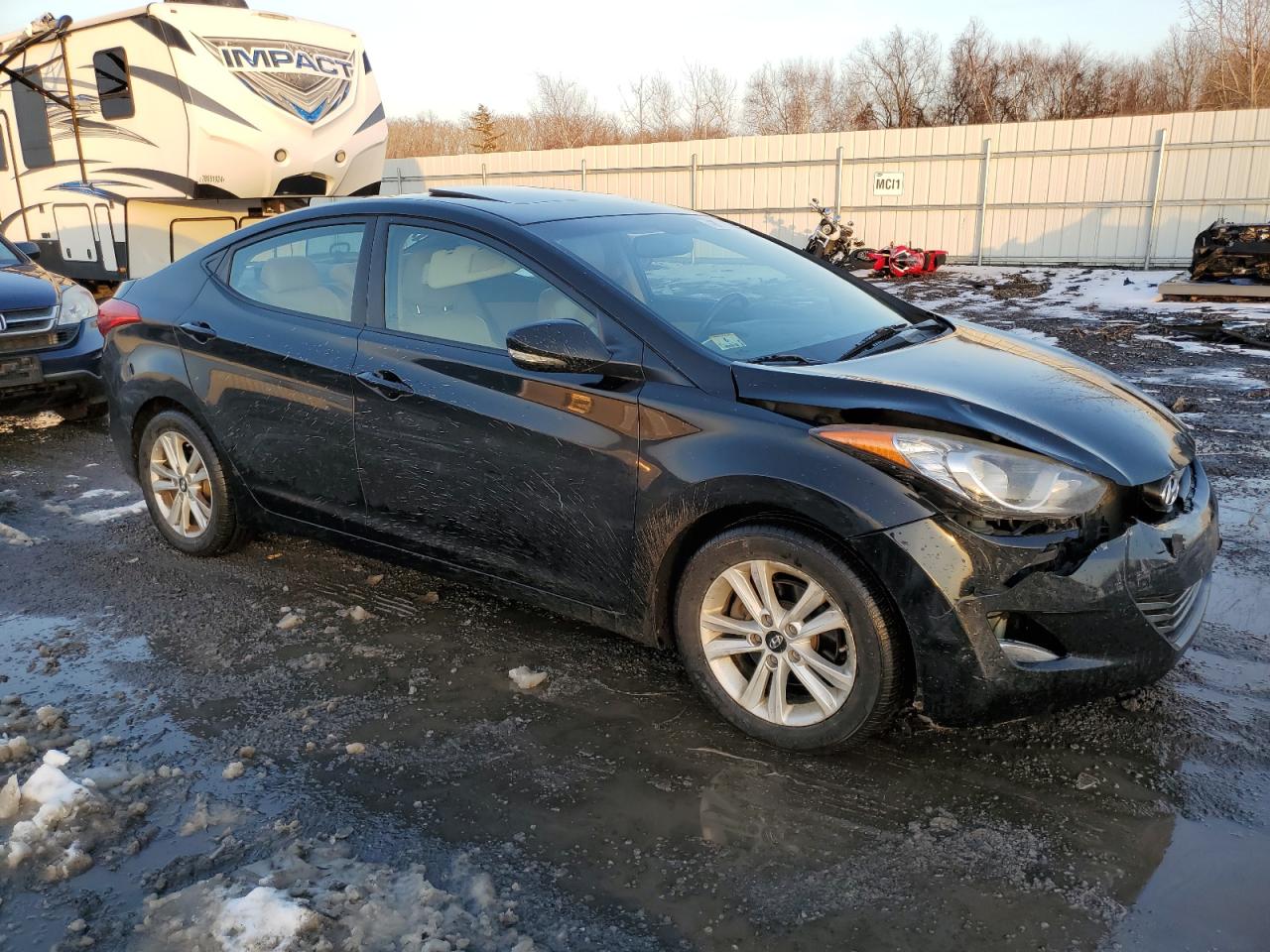 2012 Hyundai Elantra VIN KMHDH4AE3CU273938 Copart auction photo, front end / minor dent/scratches damage thumbnail 4
